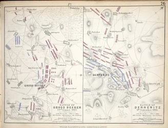 Kartor över slaget vid Großbeeren och slaget vid Dennewitz, utgivna av William Blackwood and Sons, Edinburgh och London, 1848